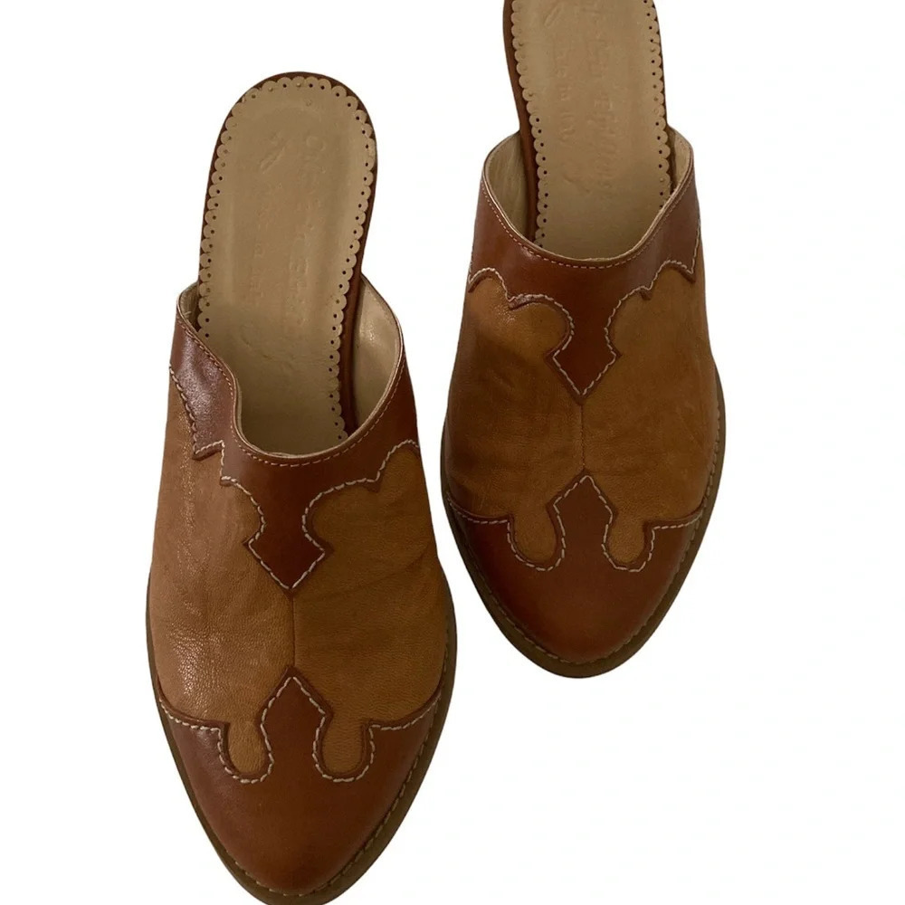 Italian Brown Genuine Leather Slip On Shoes Size 36/6 - Picture 6 of 8